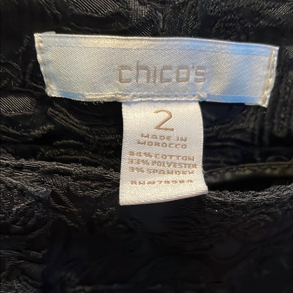 Chico's Elegant Black Textured Pants - Size 12 equals Chico’s size 2 - Picture 2 of 5